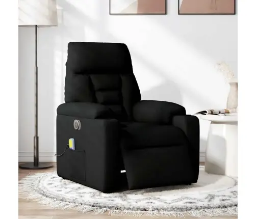 Elektrisks Masāžas Krēsls, Atgāžams, Melns Audums Vidaxl