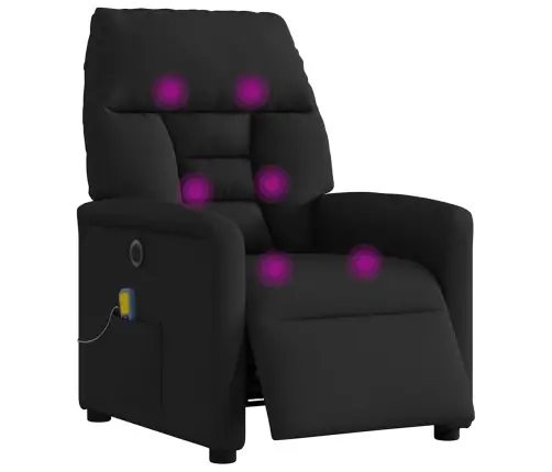Elektrisks Masāžas Krēsls, Atgāžams, Melns Audums Vidaxl