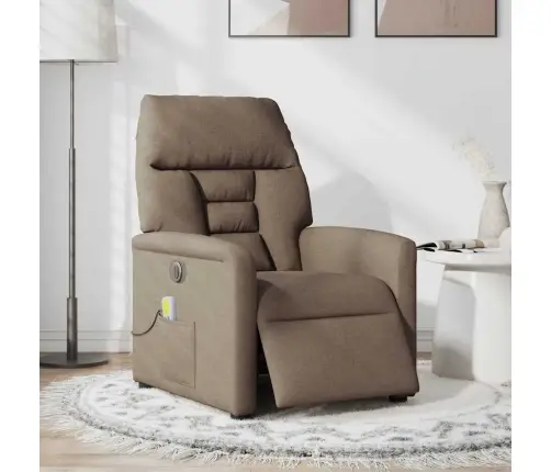 Elektrisks Masāžas Krēsls, Atgāžams, Brūns Audums Vidaxl