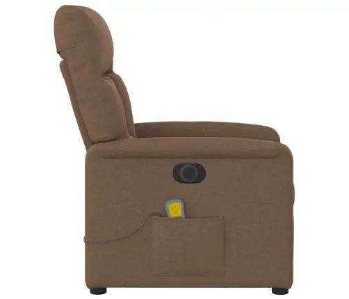 Elektrisks Masāžas Krēsls, Atgāžams, Brūns Audums Vidaxl