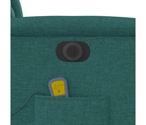 Elektrisks Masāžas Krēsls, Atgāžams, Tumši Zaļš Audums Vidaxl