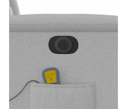 Elektrisks Masāžas Krēsls, Atgāžams, Mākonis Pelēks Audums Vidaxl
