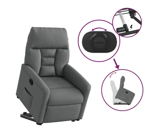 Püsti Tõusmist Toetav Tugitool, Tumehall, Kangas