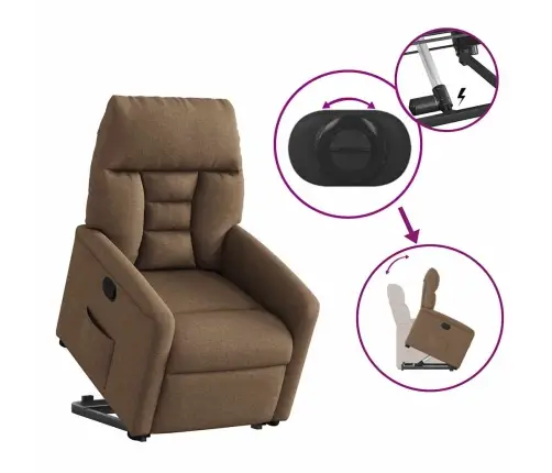 Püsti Tõusmist Toetav Tugitool, Pruun, Kangas