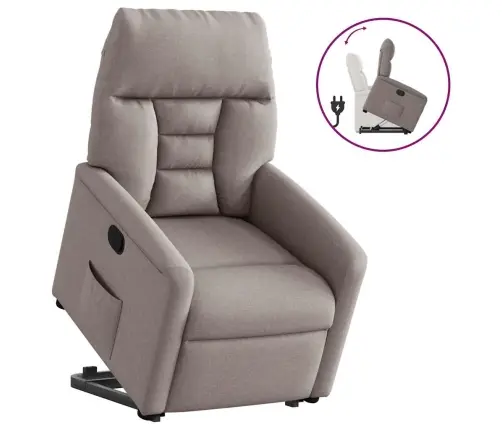 Atsistojantis Atlošiamas Krėslas, Taupe Spalvos, Audinys