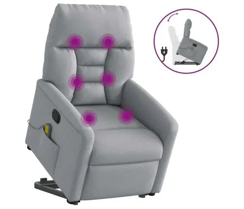 Püsti Tõusmist Toetav Massaažitool, Helehall, Kangas