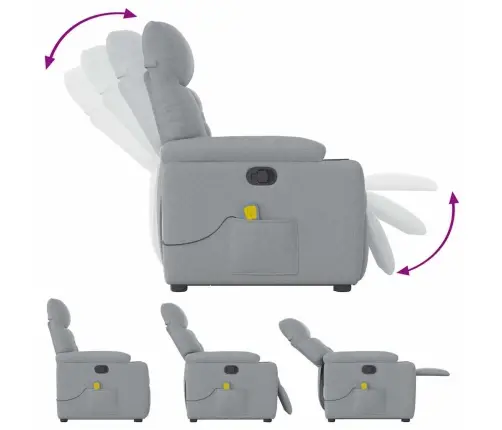 Püsti Tõusmist Toetav Massaažitool, Helehall, Kangas