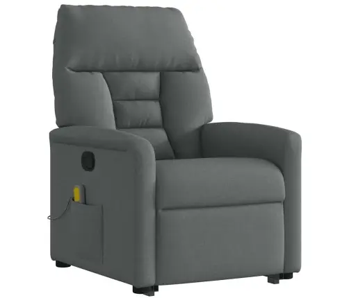 Masāžas Krēsls, Paceļams, Atgāžams, Tumši Pelēks Audums Vidaxl