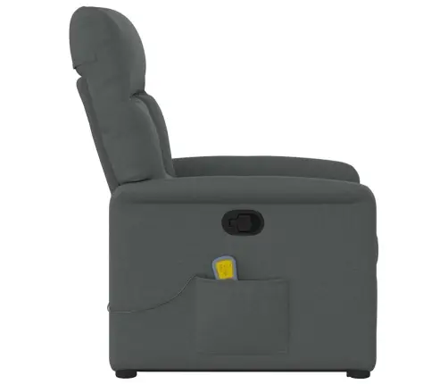 Masāžas Krēsls, Paceļams, Atgāžams, Tumši Pelēks Audums Vidaxl