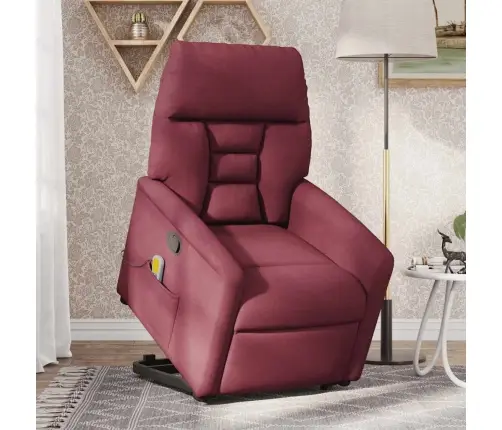 Masāžas Krēsls, Paceļams, Atgāžams, Vīnsarkans Audums Vidaxl Masāžas Krēsls, Paceļams, Atgāžams, Vīnsarkans Audums Vidaxl