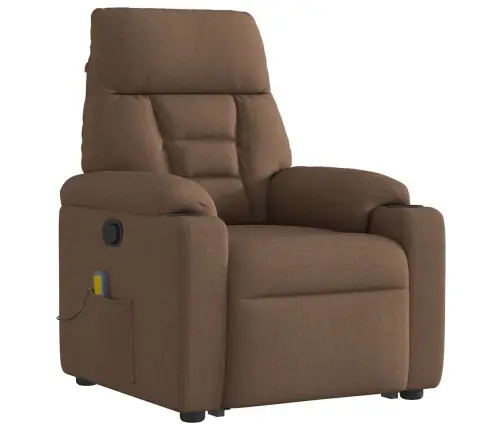 Masāžas Krēsls, Paceļams, Atgāžams, Brūns Audums Vidaxl