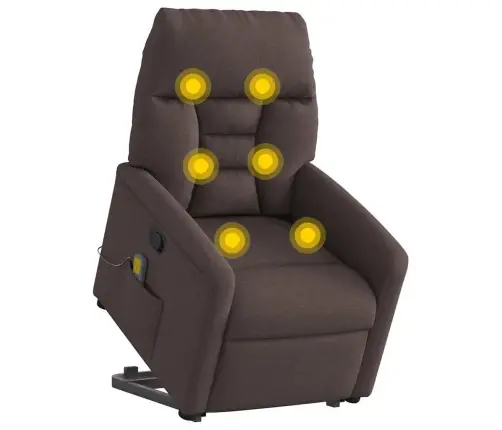 Masāžas Krēsls, Paceļams, Atgāžams, Tumši Brūns Audums Vidaxl Masāžas Krēsls, Paceļams, Atgāžams, Tumši Brūns Audums Vidaxl