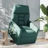 Masāžas Krēsls, Paceļams, Atgāžams, Tumši Zaļš Audums Vidaxl