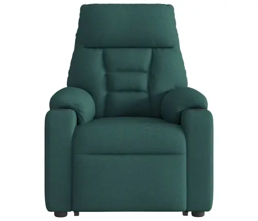 Masāžas Krēsls, Paceļams, Atgāžams, Tumši Zaļš Audums Vidaxl