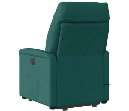 Masāžas Krēsls, Paceļams, Atgāžams, Tumši Zaļš Audums Vidaxl
