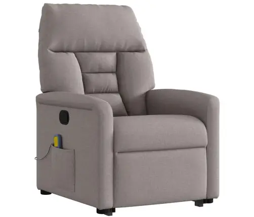 Masāžas Krēsls, Paceļams, Pelēkbrūns Audums Vidaxl