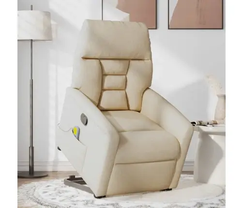 Masāžas Krēsls, Paceļams, Atgāžams, Krēmkrāsas Audums Vidaxl Masāžas Krēsls, Paceļams, Atgāžams, Krēmkrāsas Audums Vidaxl