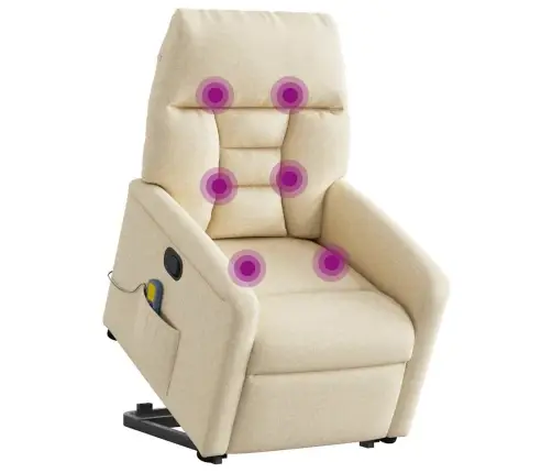 Masāžas Krēsls, Paceļams, Atgāžams, Krēmkrāsas Audums Vidaxl Masāžas Krēsls, Paceļams, Atgāžams, Krēmkrāsas Audums Vidaxl