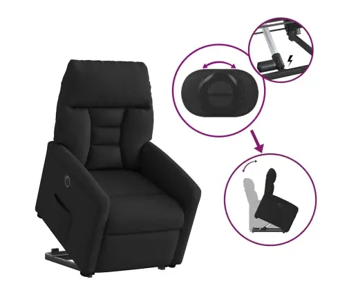 Elektriline Püstitõusmist Toetav Tugitool, Must, Kangas