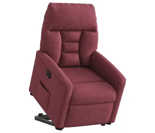 Elektrisks Atpūtas Krēsls, Paceļams/Atgāžams, Vīnsarkans Audums Vidaxl