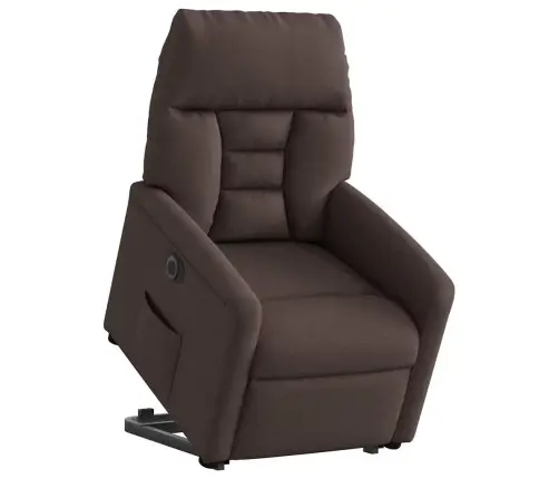 Elektrisks Atpūtas Krēsls, Paceļams/Atgāžams Tumši Brūns Audums Vidaxl