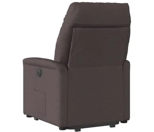 Elektrisks Atpūtas Krēsls, Paceļams/Atgāžams Tumši Brūns Audums Vidaxl