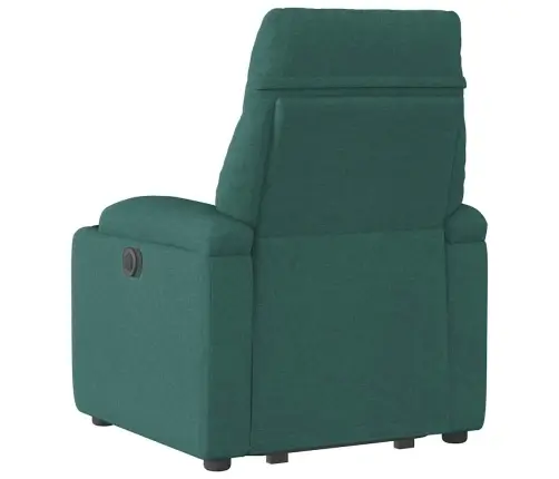 Elektrisks Atpūtas Krēsls, Paceļams/Atgāžams, Tumši Zaļš Audums Vidaxl