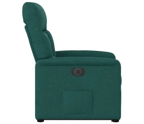 Elektrisks Atpūtas Krēsls, Paceļams/Atgāžams, Tumši Zaļš Audums Vidaxl