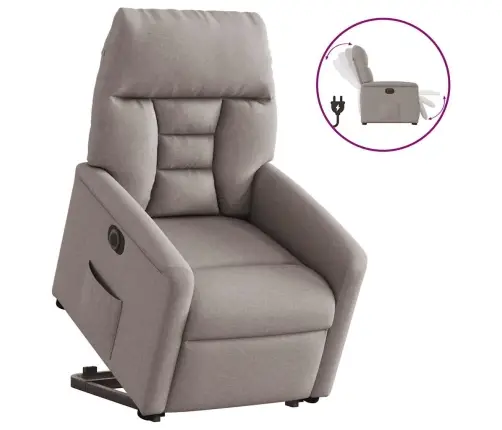 Elektrisks Atpūtas Krēsls, Paceļams/Atgāžams, Pelēkbrūns Audums Vidaxl