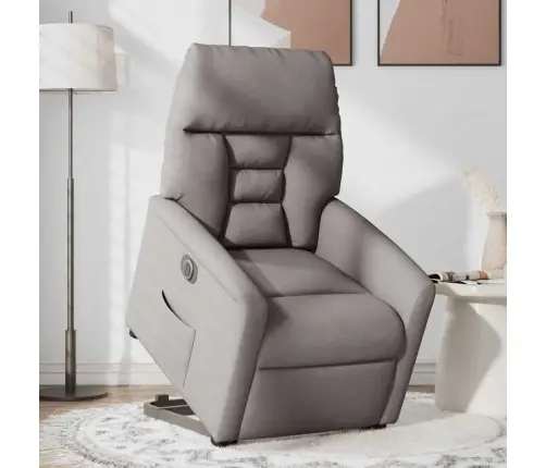 Elektrisks Atpūtas Krēsls, Paceļams/Atgāžams, Pelēkbrūns Audums Vidaxl