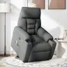 Elektrisks Masāžas Krēsls, Paceļams, Atgāžams, Pelēks Audums Vidaxl