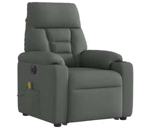 Elektrisks Masāžas Krēsls, Paceļams, Atgāžams, Pelēks Audums Vidaxl