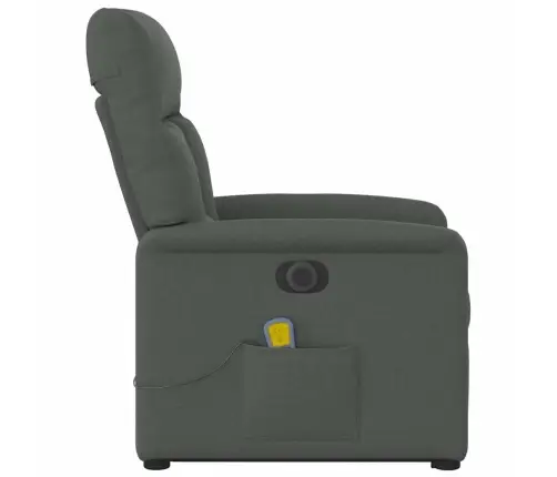 Elektrisks Masāžas Krēsls, Paceļams, Atgāžams, Pelēks Audums Vidaxl