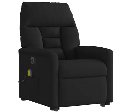Elektrisks Masāžas Krēsls, Paceļams, Atgāžams, Melns Audums Vidaxl
