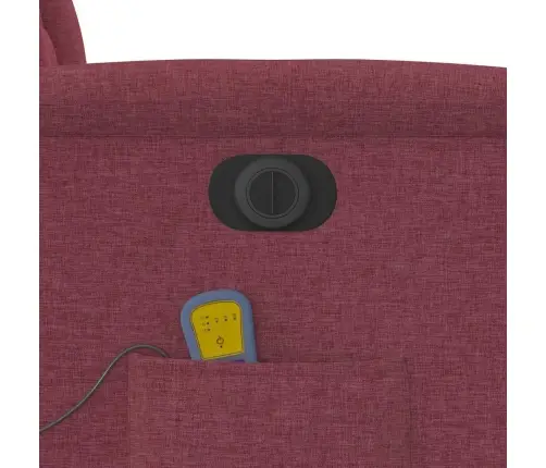 Elektrisks Masāžas Krēsls, Paceļams/Atgāžams, Vīnsarkans Audums Vidaxl