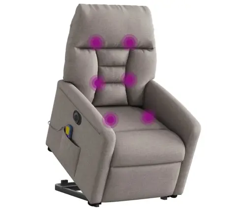 Atsistojantis Elektrinis Masažinis Krėslas, Taupe, Audinys