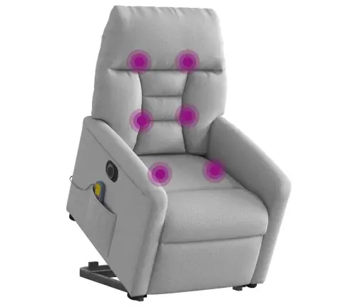 Elektrisks Stāvus Masāžas Atpūtas Krēsls Mākonis Pelēks Audums Vidaxl