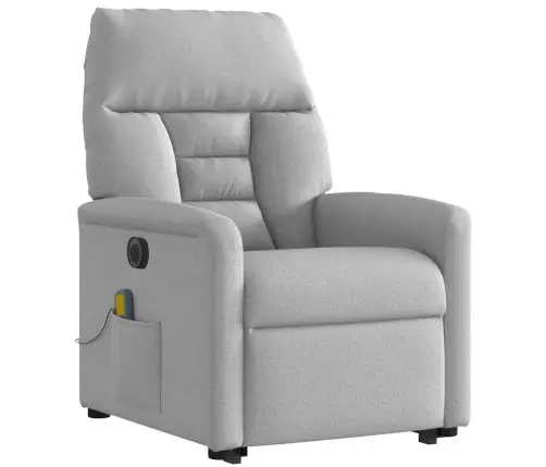 Elektrisks Stāvus Masāžas Atpūtas Krēsls Mākonis Pelēks Audums Vidaxl