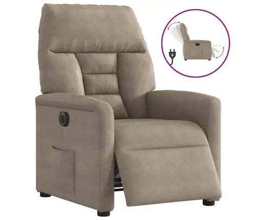 Elektrisks Atpūtas Krēsls, Pelēkbrūns Mikrošķiedras Audums Vidaxl