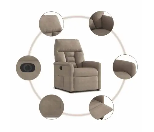 Elektrisks Atpūtas Krēsls, Pelēkbrūns Mikrošķiedras Audums Vidaxl