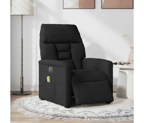 Elektrisks Masāžas Krēsls, Melns Mikrošķiedras Audums Vidaxl