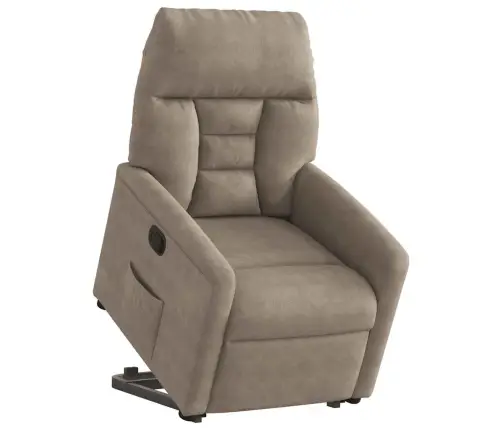 Püsti Tõusmist Toetav Tugitool Pruunikashall Mikrofiiber Kangas