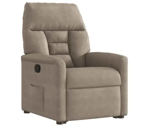 Püsti Tõusmist Toetav Tugitool Pruunikashall Mikrofiiber Kangas