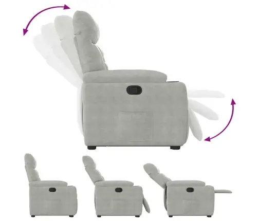 Paceļams Atpūtas Krēsls, Gaiši Pelēks Mikrošķiedras Audums Vidaxl