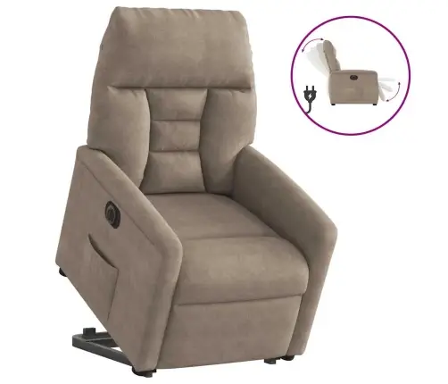 Atsistojantis Elektrinis Krėslas, Taupe, Mikropluošto Audinys