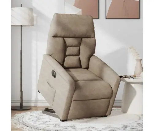 Atsistojantis Elektrinis Krėslas, Taupe, Mikropluošto Audinys