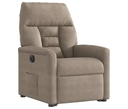 Atsistojantis Elektrinis Krėslas, Taupe, Mikropluošto Audinys