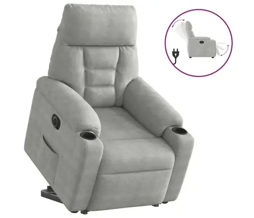 Elektrisks Krēsls, Gaiši Pelēks Mikrošķiedras Audums Vidaxl