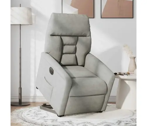 Elektrisks Krēsls, Gaiši Pelēks Mikrošķiedras Audums Vidaxl