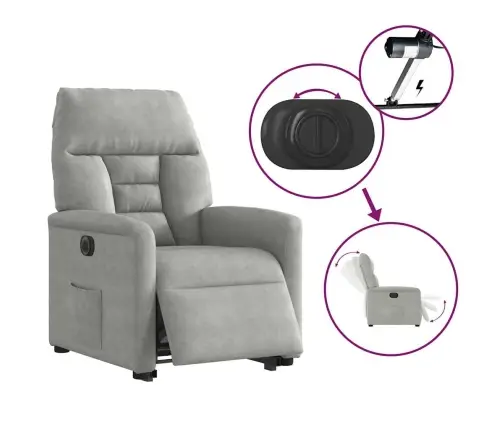 Elektrisks Krēsls, Gaiši Pelēks Mikrošķiedras Audums Vidaxl